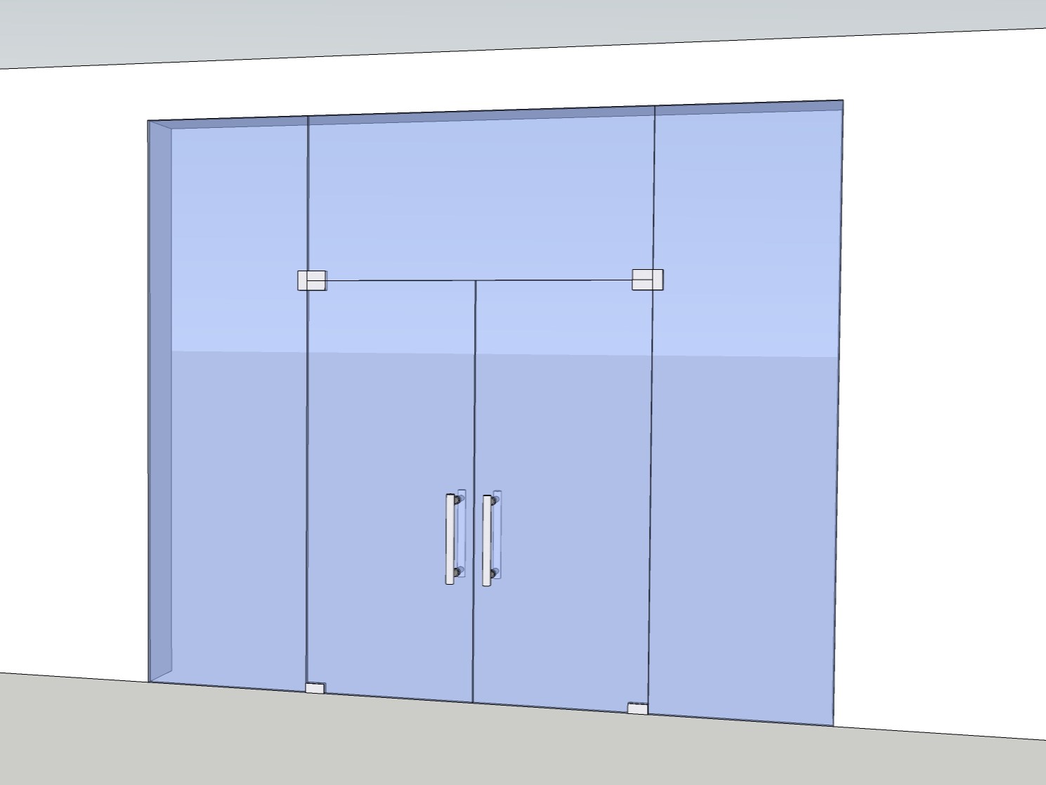 Glass door with both side glass panel Sketchup