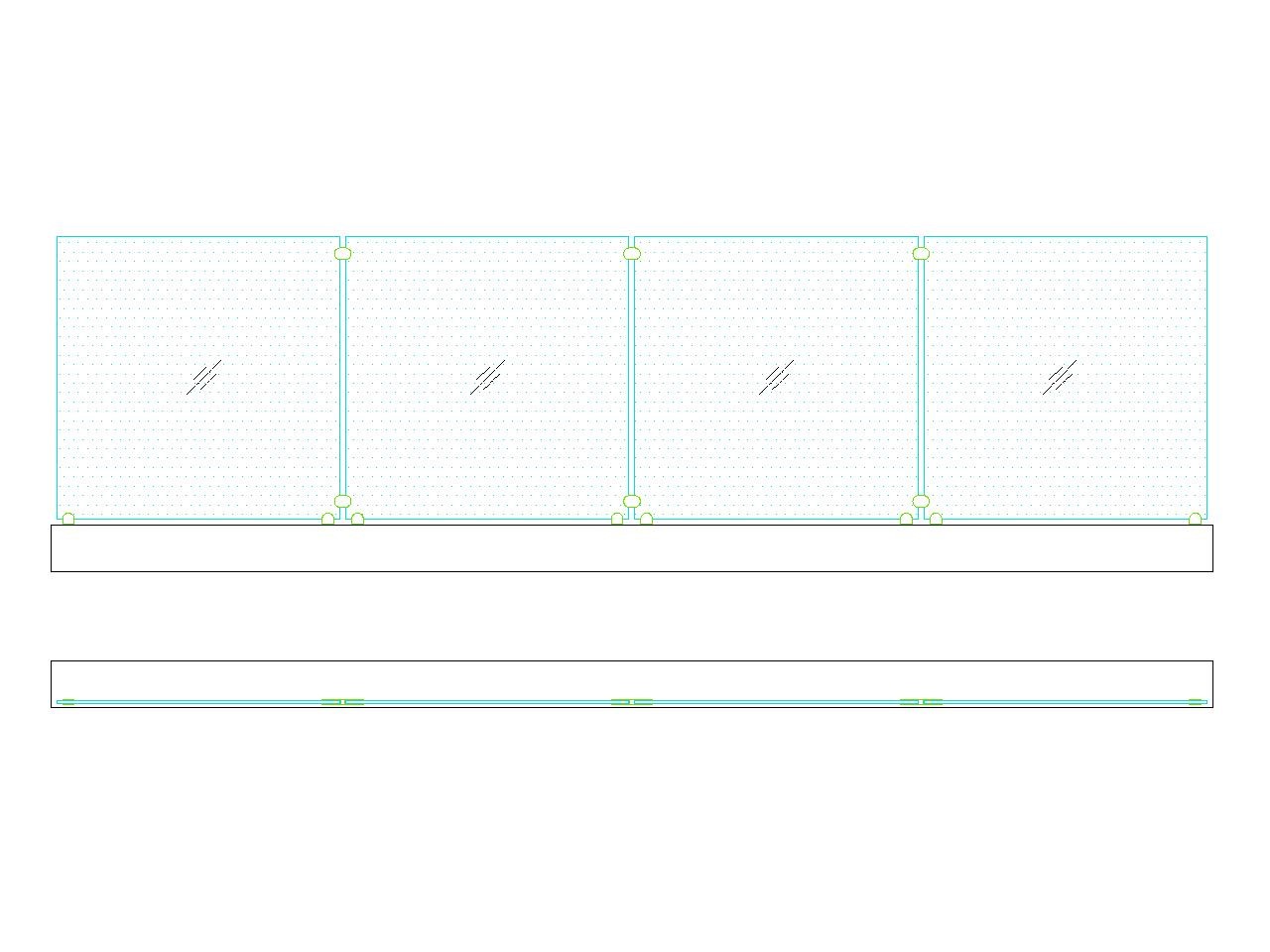 Glass Railing plan and Elevation