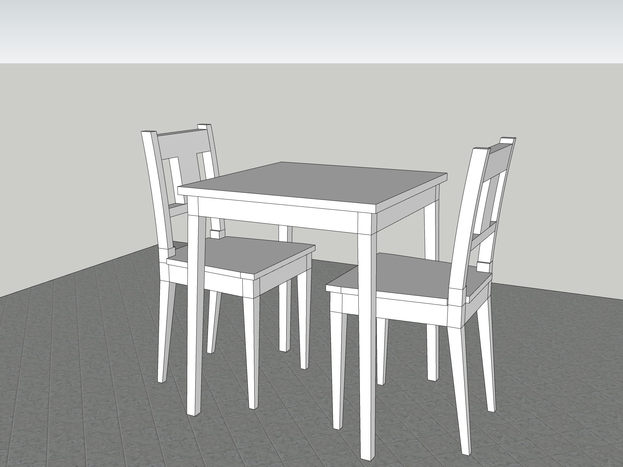 2 Seater Simple Table Chair