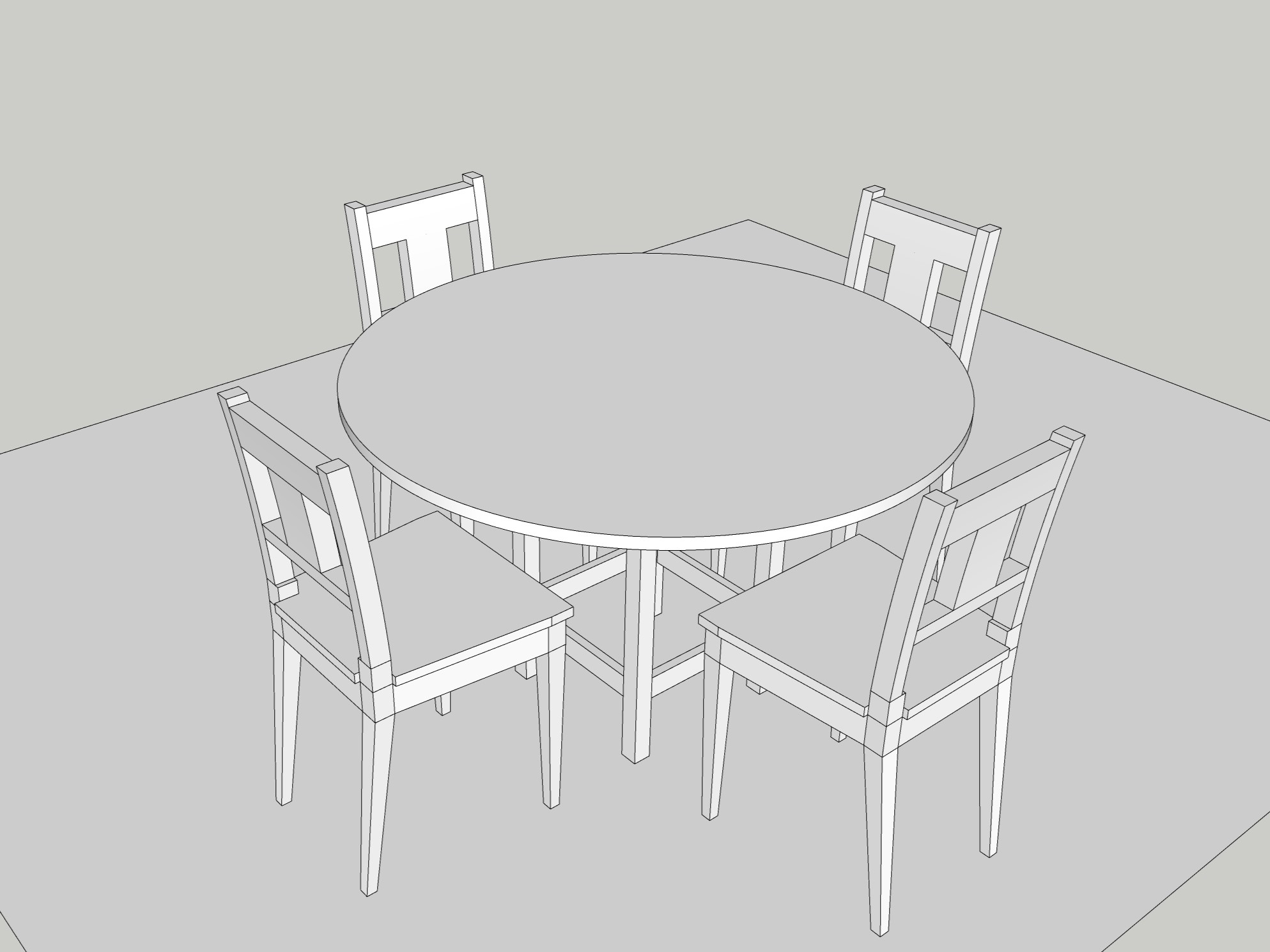 4 Seater Round Table with chair