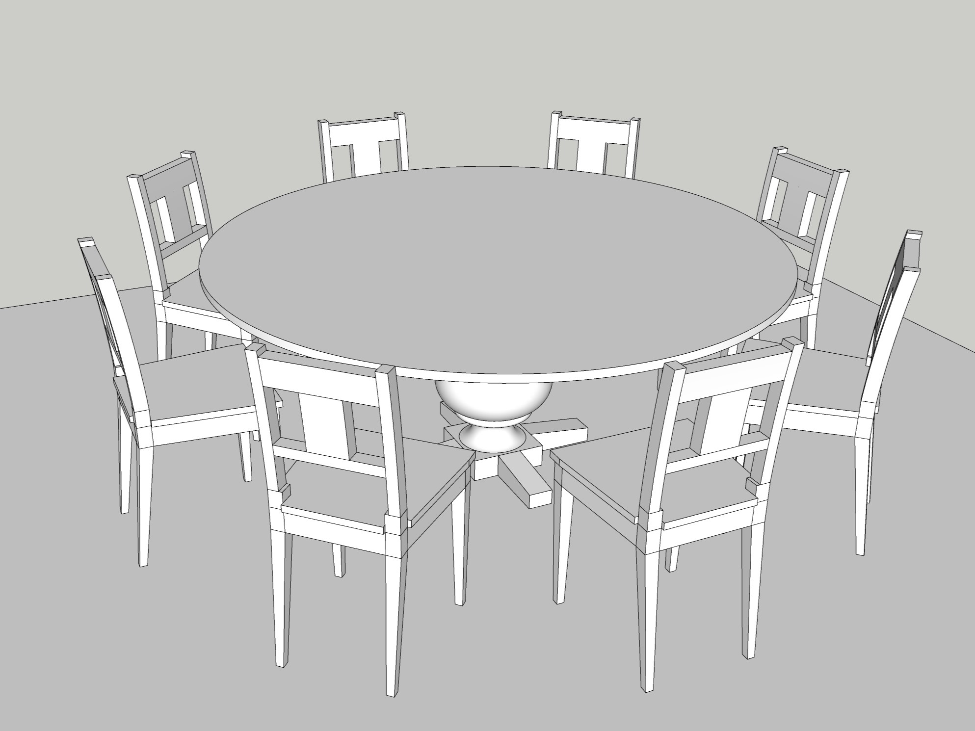 8 Seater Round table with chair