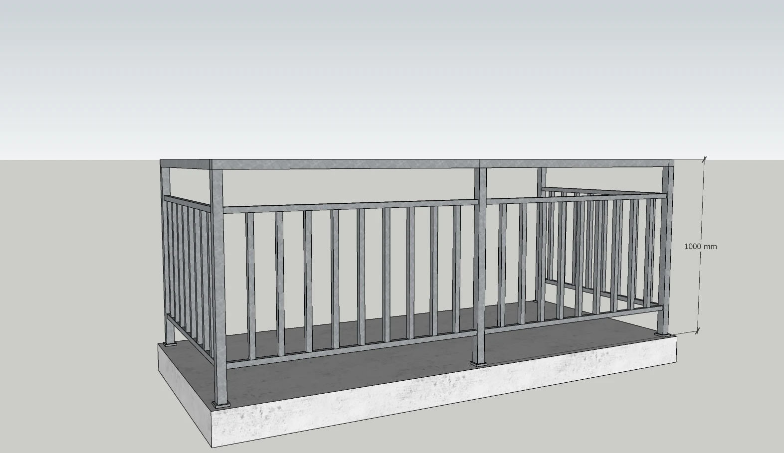 MS Balcony Railing Sketchup preview