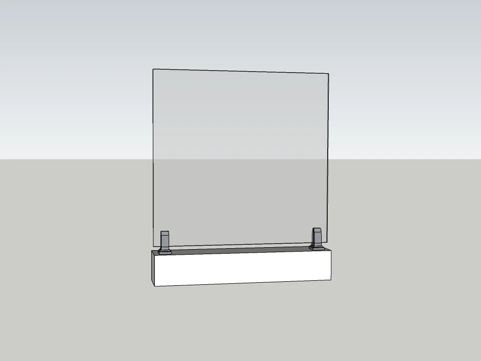 Modern Frameless Glass Railling With Standoff Pins SketchUp